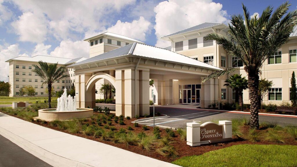 Exterior photo of Osprey Fountains Front Entrance